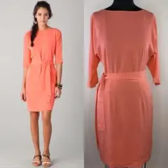 ☆新品タグ付き DVF シルク製 コーラルピンク ワンピース