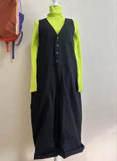 Lupilienイージー サロペット オールインワン　ブラック オーバーオール