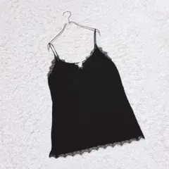 【H&M】L.O.G.G. キャミソール　（４２）　レース　黒　薄手　チュニックのサムネイル