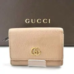 【極美品】GUCCI 三つ折り　L字　GG マーモント　フラップ　スナップ　ロゴ