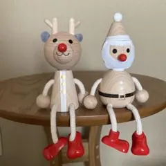 ハラチキ木製　クリスマストイ　サンタクロース　トナカイ