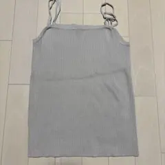リブ編み ベージュキャミソール