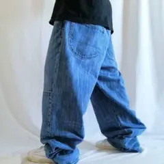 鬼フェード 00s ROCAWEAR ロカウェア 刺繍 極太バギーデニム W36