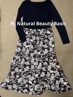 美品　N. Natural Beauty Basic ネイビー 長袖 春 通勤