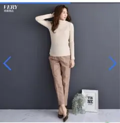 CHOCOA チョコア　美脚スラックスパンツ　VERY マタニティ　ベージュ