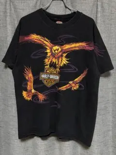 00s ハーレー Tシャツ イーグル 狼 XL 黒 両面プリント USA製 - メルカリ