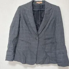 【XL】テーラードジャケット アウター グレー フォーマル 古着 USED