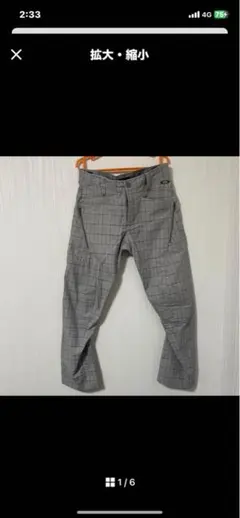 OAKLEY チェック柄パンツ 33インチ ゴルフ ウェア ロゴ刺繍 メンズ