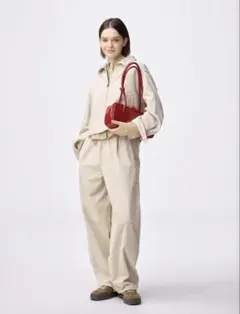 GU コーデュロイバレルレッグイージーパンツ Ｌサイズ ナチュラル