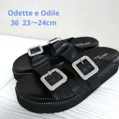 Odette e Odile　ビジューダブルベルト サンダル　36