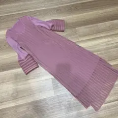プリーツ　ピンク　ロング　シースルーのサムネイル