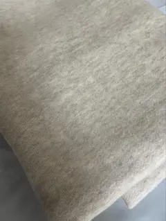 《ニット生地》裏毛ニット クリームベージュ杢　綿100％