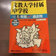 【2024年度】文教大学付属中学校 5年間スーパー過去問