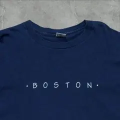00s Y2K ボストン 都市 スーベニア ロンt tシャツ ネイビー 2XLのサムネイル