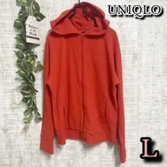【UNIQLO】ユニクロ　ジャケット　L　フリース　ヒートテック　オレンジ