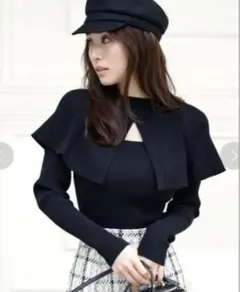 SNIDEL sustainable2wayケープニットプルオーバー　ブラック