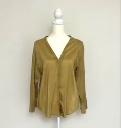 FRAY I.D 長袖 シャツ ゴールド系 ゆったり 上品 光沢感 大人きれいめ