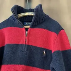 Polo Ralph Lauren 赤・紺 ストライプ セーター S 8 ラルフ