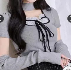 ミシェルマカロン チョーカーニットトップス