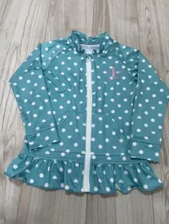 ベビー水着ジャケット 水色 水玉模様