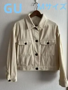 GU ジーユー　コーデュロイショートジャケット　Ｍアイボリー