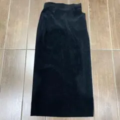 美品 23区 ロングスカート ベロア 黒 ポケット 裏地付 上質 バックジップ