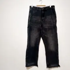 ブラックダメージデニムパンツ