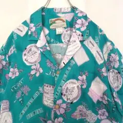 USA　HAWAII製　アロハシャツ　ダイアモンドヘッド　音楽　ナイスデザインのサムネイル