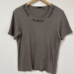 INGEBORG ストライプ ボーダー半袖Tシャツ ベージュ/ブラック