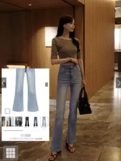 【最終お値下げ！】GRL ハイウエストフレアデニムパンツ　cu498