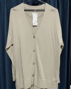◇再値下げ◇　ユニクロ　UVカットVネック　ロングカーディガン　ベージュ　Ｌ新品