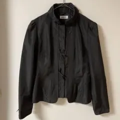 ヒロコビス　スタンドカラー　ジャケット　ドット柄　リボン　シャカシャカ