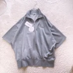 今日好き ラメ半袖ジップ トラックジャケット L