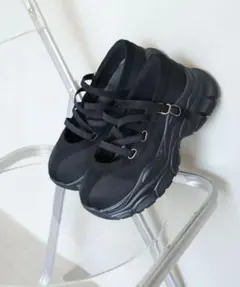 厚底レースアップメリージェーンスニーカー 限定商品