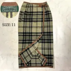 未使用 Ralph RL Lauren ラルフローレン ロングスカート 11 バックルトリム ツイル ミディ スカート （ロング・マキシ丈