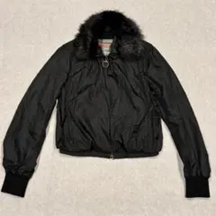 PRADA （Lサイズ）ナイロンジャケット/ファー/ブラック/ブルゾン