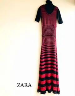 新品 ZARA クロシェロングワンピース マキシ丈