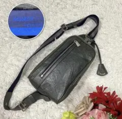 極美品】aniary クロコ型押しレザー ボディバッグ 黒 - メルカリ
