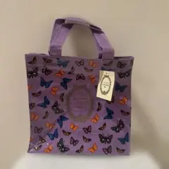 LADUREE トートバッグ バタフライ柄 パープルのサムネイル