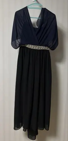 ネイビー ボウタイ付き パーティードレス サイズ38