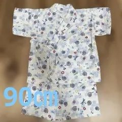 ベビー甚平　キッズ甚平　男の子甚平 とんぼと渦巻き模様　90cm 夏服　半袖　祭
