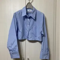 【美品】WEGO クロップド丈 ストライプシャツ F ショート丈 韓国風 Y2Kのサムネイル