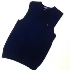 ポロラルフローレン　メンズ　ベスト　ネイビー　赤ポニー