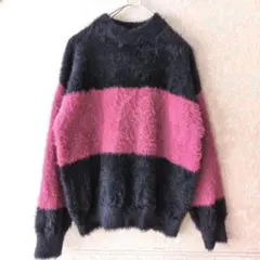 [ロペピクニック]フワフワボーダーニット ネイビーピンク