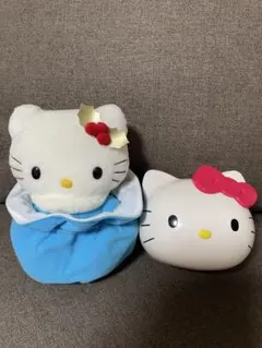 ハローキティ 小物入れ ＆ クリスマス ぬいぐるみ 2点 レトロ サンリオ