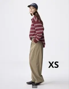 【新品未使用】チノバレルレッグタックパンツ XS GU ベージュ