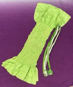 帯揚げ＆帯締めセット　明るい黄緑色　絹