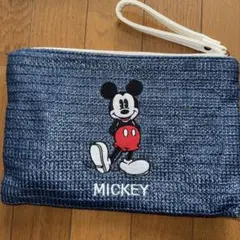 ミッキーマウス刺繍クラッチバッグ