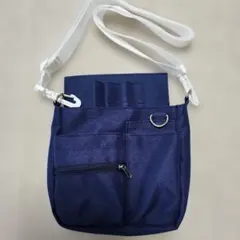 ナースポーチ バッグ 2way マチ付き ベルト付き ネイビー