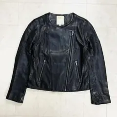 B:MING by BEAMS ノーカラーレザージャケット 羊革 JH-138